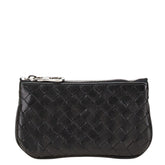 ボッテガヴェネタ イントレチャート コインケース ブラック レザー メンズ BOTTEGAVENETA 【中古】